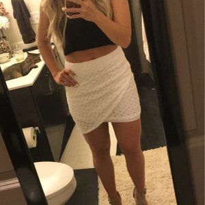 White Wrap Mini Skirt